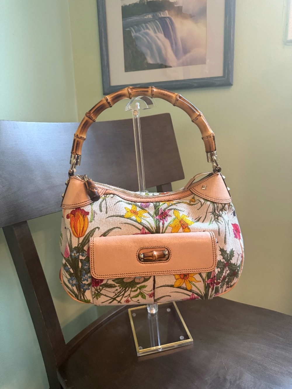 Gucci Flora Bamboo Shoulder Bag